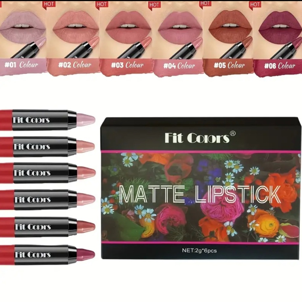 Matte Lipstick Set - Red, Pink, Brown Shades
